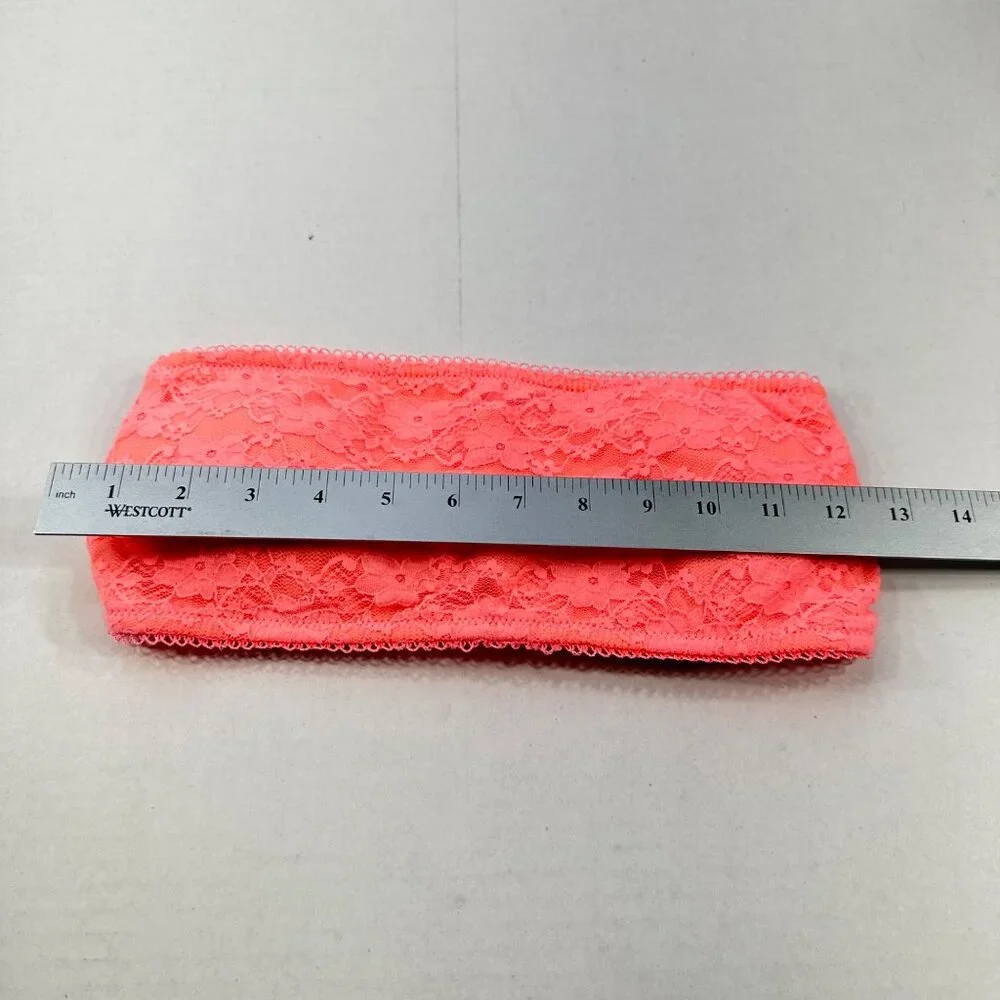 Unbranded Women's Size Medium/Large Bandeau Bra Removable Padding Coral Preowned
